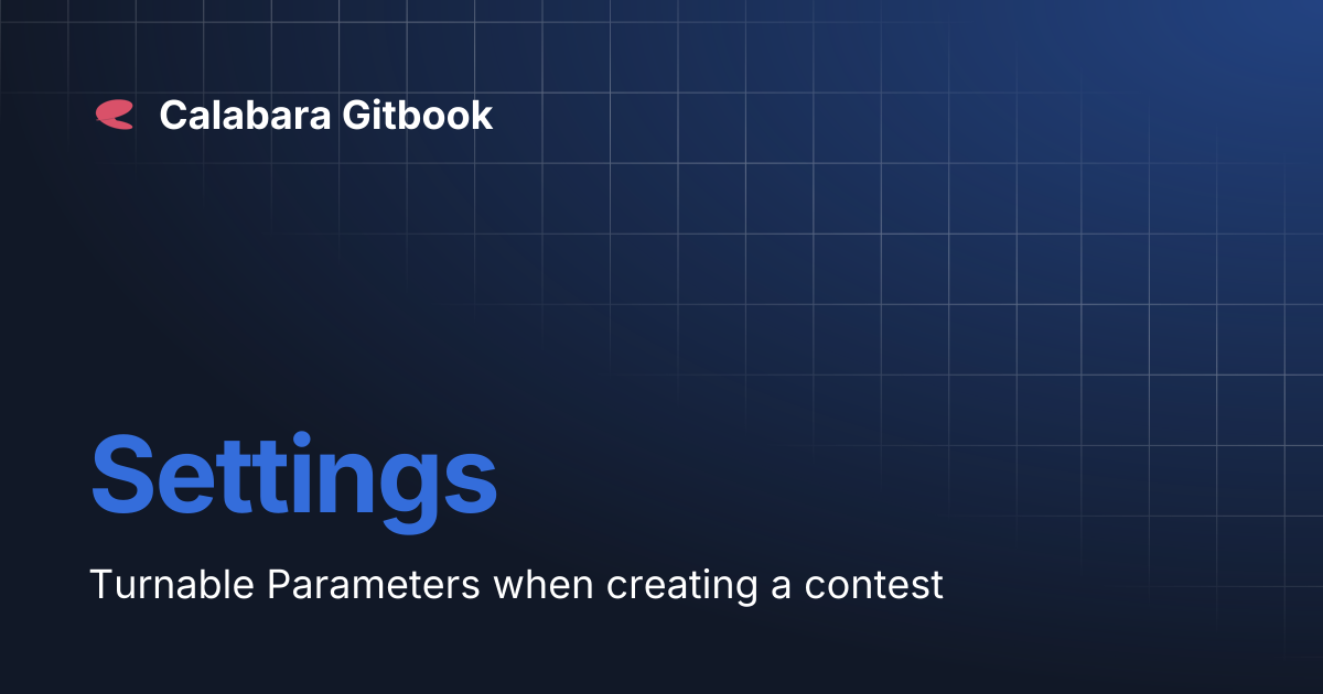 Settings | Calabara Gitbook